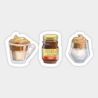 Dalgona coffee and instant coffee Sticker